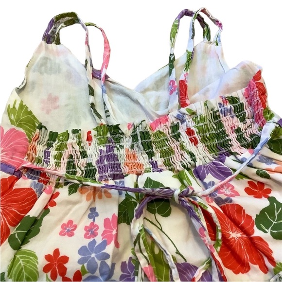 Plum Pudding spaghetti strap tiered floral tank top | girls 6X | peasant summer - Picture 5 of 6